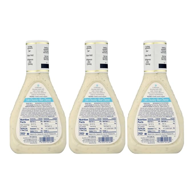 Ken's Steak House Lite Chunky Blue Cheese Dressing (16 Fl Oz, Pack of 3)