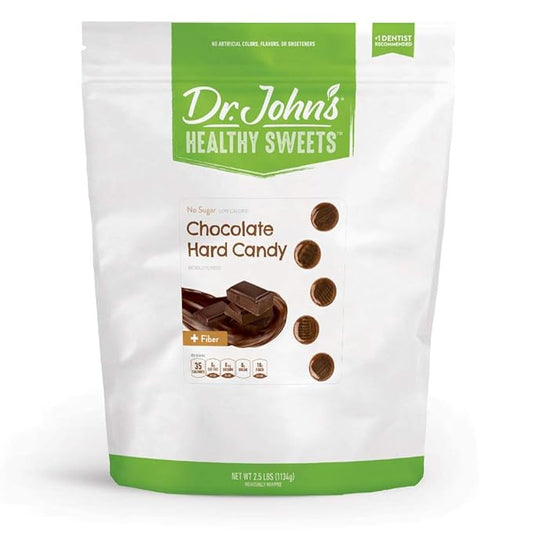 Dr. John’s Sugar Free Candy, Healthy Hard Candy with Zero Sugar, Low Calorie Snacks, Keto Friendly, Vegan, Gluten Free, Chocolate Flavor, 252 Count, 2.5 LB