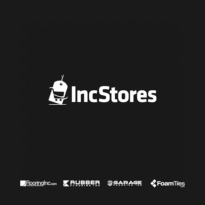 IncStores Impact Foam Rubber Floor Tiles, Interlocking Home Gym Floor Matts for Weight & Workout Equipment Room Padding, 2'x2' Tiles