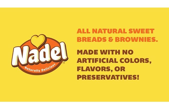 Nadel - Naturally Delicious Sweet Breads Variety Pack (Banana Chocolate Chip, Vanilla Pound Cake, Apple Spice, Pumpkin Spice). (4 Pack, 1 Bread Per Flavor)