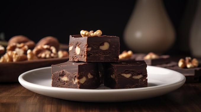 Nuts To You 6.6 Oz. Sugar Free Smooth Creamy Chocolate Walnut Fudge | Fresh Gourmet Candy | Decadent and Delicious Handcrafted Fudge