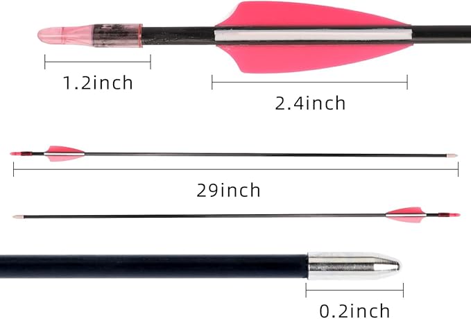 LWANO 28" Fiberglass Arrows - Archery Practice Target Arrows with Blunt Tips Durable Shaft for Youth Kids Children Beginners on Recurve&Long Bows(Pack of 12)