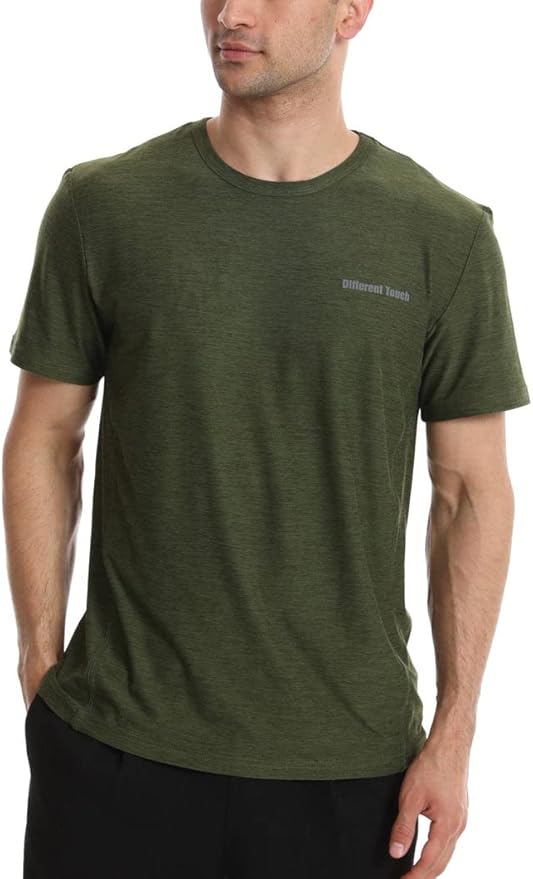 Different Touch Men’s Active Workout Quick Dry Crew Neck Short Sleeve T-Shirts