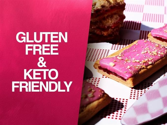 Legendary Foods 22g Cherry Protein Pastry - Low Carb Meal Replacement Bar - Low Glycemic, Gluten Free Protien Snacks - Healthy Keto Snack Box 8 Zero Sugar Energy Bars - Bariatric Diabetic Friendly