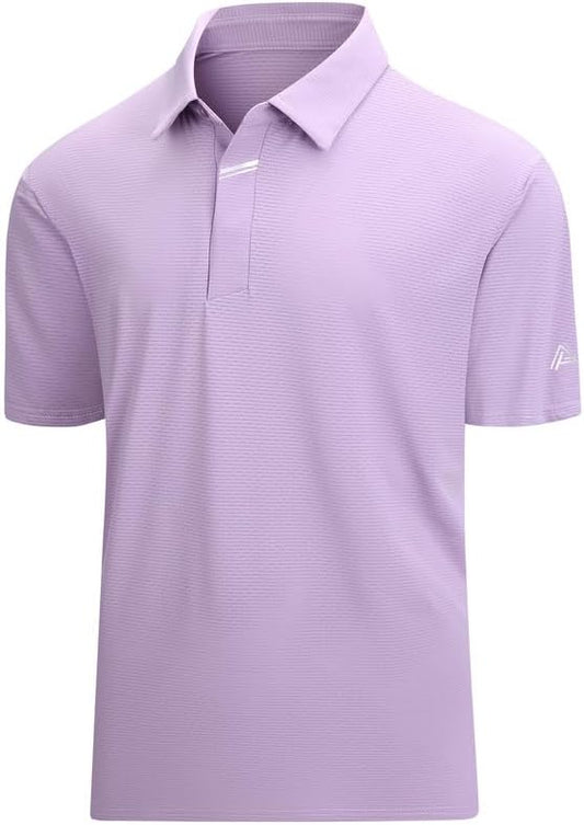 Damipow Premium Golf Shirts for Men Dry Fit Performance Polo Short Sleeve Collared Shirt