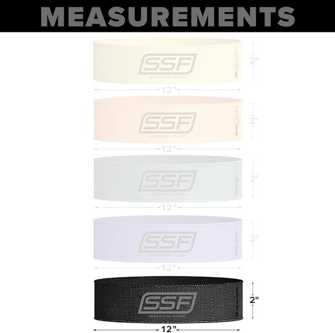 Serious Steel Fitness Fabric Mini Loop Non-Slip Resistance Band Set | Warm-Up, Physical Therapy, Glute Training, Speed and Agility Exercise Bands