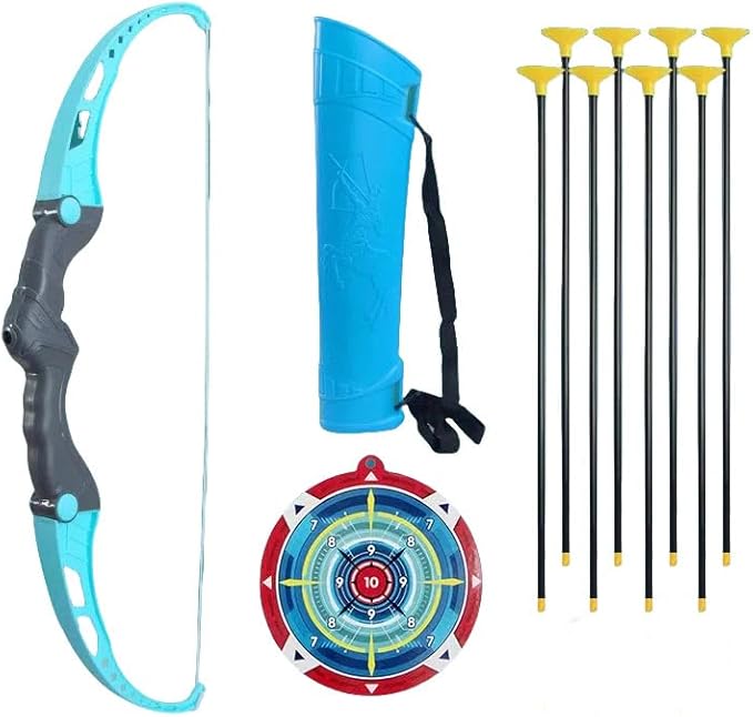 Kids Bow and Arrow Set, Toys Archery with Suction Cup Arrows & Target, Safety Archery Set for Age 3 4 5 6Year Old Boys Girls, Birthday Gifts for Kids (Blue)
