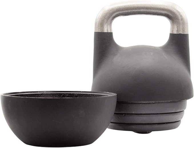 Kettlebell Kings Adjustable Competition Kettlebell - Adjustable Weight from 26 lb to 70 lb - Includes 7 Weight Plates for Strength Training at Home or Gym - Durable Steel Shell for Long-Lasting Use