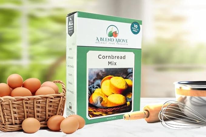 A Blend Above Cornbread Mix - Golden Harvest, Classic Cornbread Mix for Homestyle Comfort, Quick and Easy to Make, 10 Minute Prep - 8 Servings