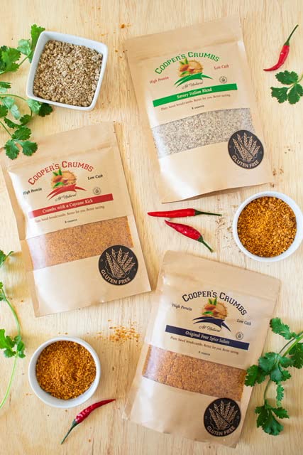 Cooper's Crumbs All Natural Gluten Free Low Carb Bread Crumb Alternative, High Protein, Vegan, Certified Kosher, Paleo, Keto (Savory Italian Blend)