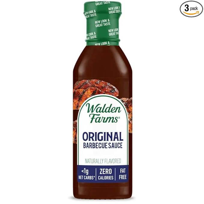 Walden Farms Barbecue Sauce Variety Pack – Hickory Smoked, Original & Honey BBQ Flavors – Zero Calorie, Sugar Free, Keto & Fat Free – 3-Pack, 12 oz Bottles