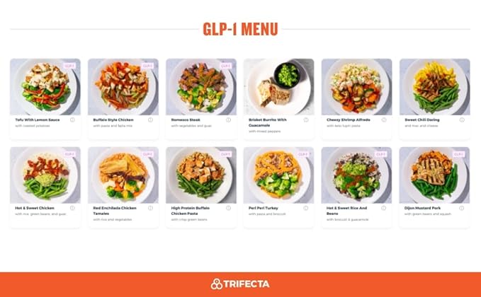 Trifecta GLP-1 Friendly Meal Box, 7 Entrees, low-glycemic, nutrient dense, high fiber meals