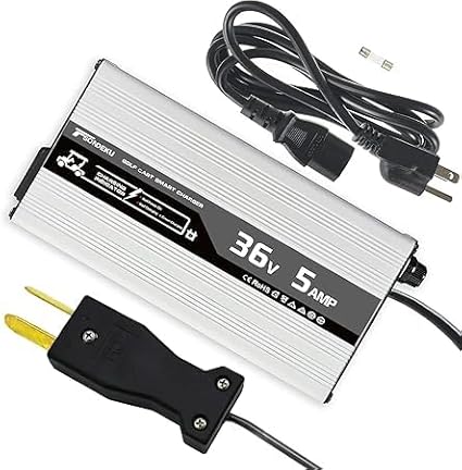 36V 5A Golf Cart Charger with Crowfoot Connector Plug Compatible with TXT DS Golf Cart, Yamaha | Multi-Scenario Use for Home, Club & Storage, Lightweight