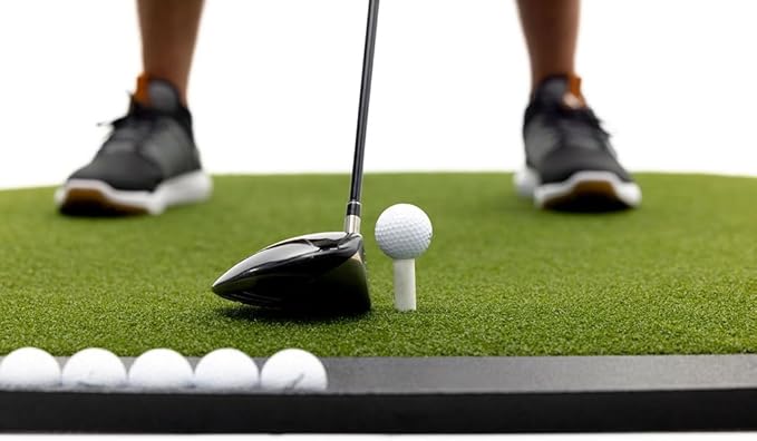 Premium Turf Indoor/Outdoor Golf Mat. Bonus Tray + 3 Tees
