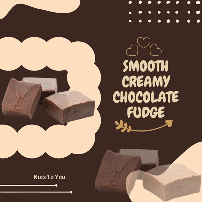 Nuts To You Sugar Free Smooth Creamy Chocolate Fudge | Fresh Gourmet Candy | Decadent and Delicious Handcrafted Fudge 6.6 Oz. (Pack of 1)