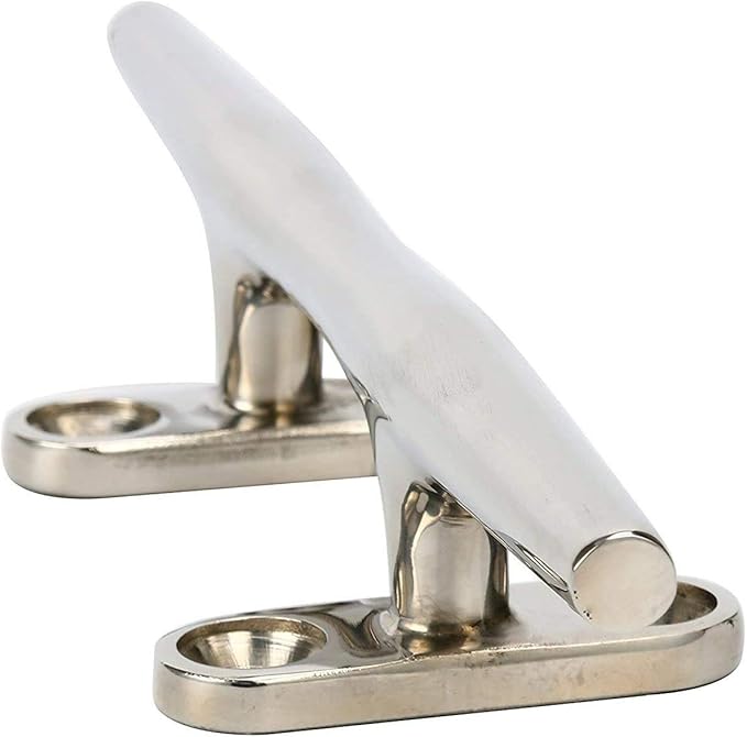 Amarine Made 4 Pack Stainless Steel Open Base Cleat-8 Inch Boat Cleats,Rope Cleat,Boat Dock Cleats - Ideal for Marine, Deck,Nautical Decor,Cabinet Pull/Towel Hook/Coat Hanger