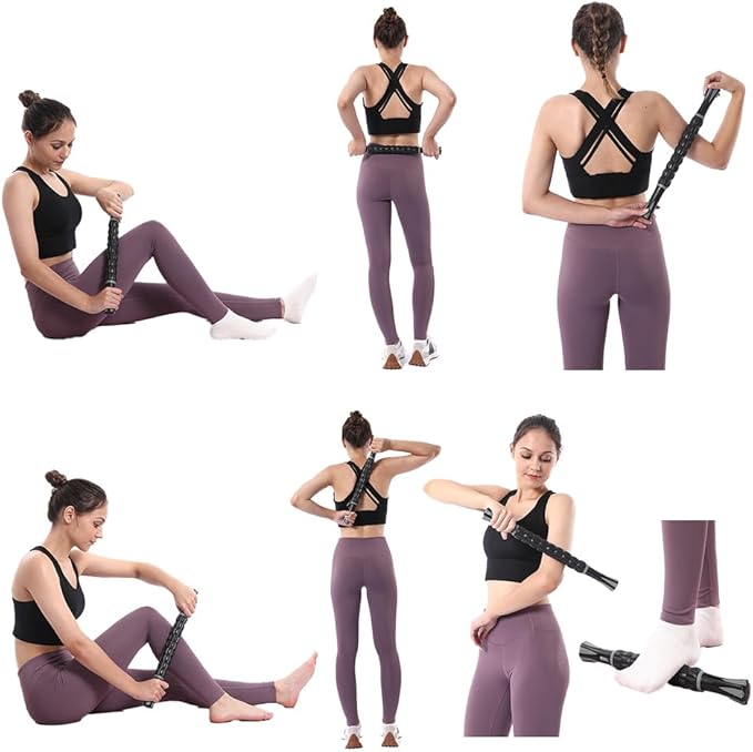 Muscle Roller, Massage Roller Stick for Athletes, Help Reducing Muscle Soreness Cramping Tightness Leg Arms Back Calves Muscle Massager(Gray Black)