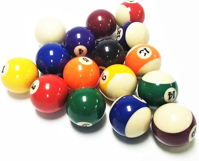 Replacement Billiards Ball, 2-1/4" Regulation Size, Object Balls with Cue Ball & Billiard #8 Ball, Standard Billiards Ball Accessories