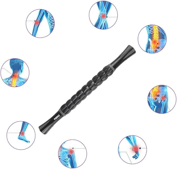 Muscle Roller, Massage Roller Stick for Athletes, Help Reducing Muscle Soreness Cramping Tightness Leg Arms Back Calves Muscle Massager(Gray Black)