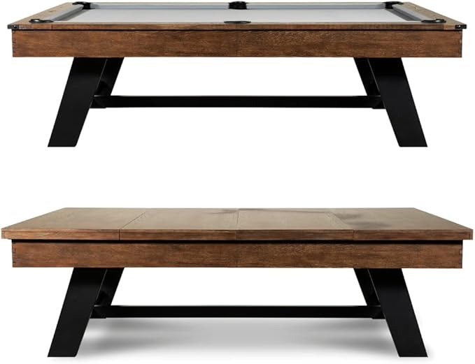 Nixon Billiards - Hunter Slate Billiard Pool Table(Metal Leg) - Brushed Walnut - 7 FT and 8 FT - White Glove Installation