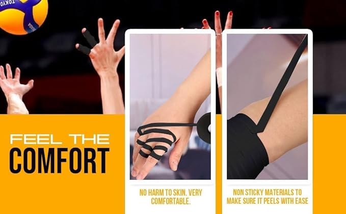 8 Pack Finger Tape Athletic Sports Wrap 0.3” x 45 Feet for Rock Climbing BJJ Jiu Jitsu MMA Grappling Martial Arts Volleyball Weight Training Wrestling Hand Tape Black