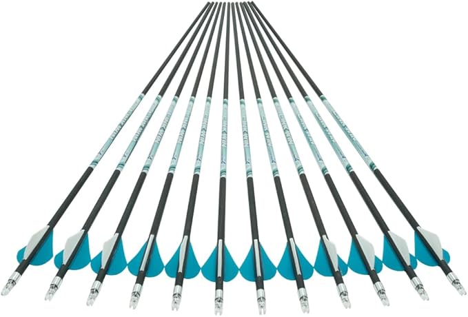 Linkboy Archery 0.001 30inch Carbon Arrows 300 340 400 500 600 Spine Target Practice Arrows Recurve Compound Hunting Bow Longbow 12pcs
