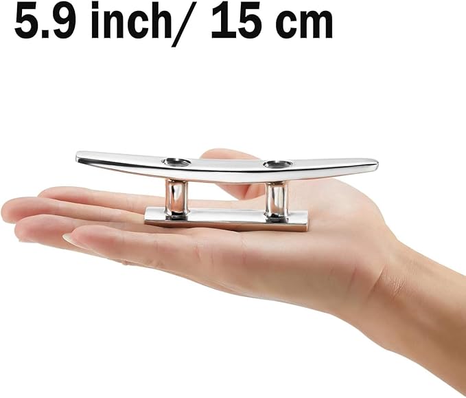 Boat Cleat Open Base Boat Cleat 4/5/6/8 inch, Dock Cleat All 316 Stainless Steel Boat Mooring Accessories, Include Installation Accessories Screws