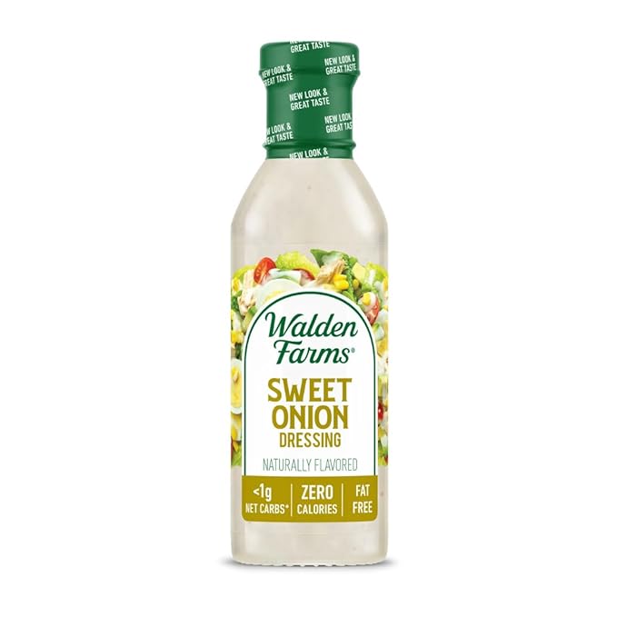Walden Farms Sweet Onion Dressing - Low Carb, Calorie-Free, Gluten-Free, Keto-Friendly, Sugar-Free, Fat-Free, Dairy-Free Sweet Onion Flavor - 12 oz Bottle