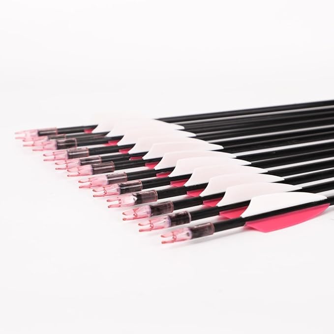 LWANO 28" Fiberglass Arrows - Archery Practice Target Arrows with Blunt Tips Durable Shaft for Youth Kids Children Beginners on Recurve&Long Bows(Pack of 12)