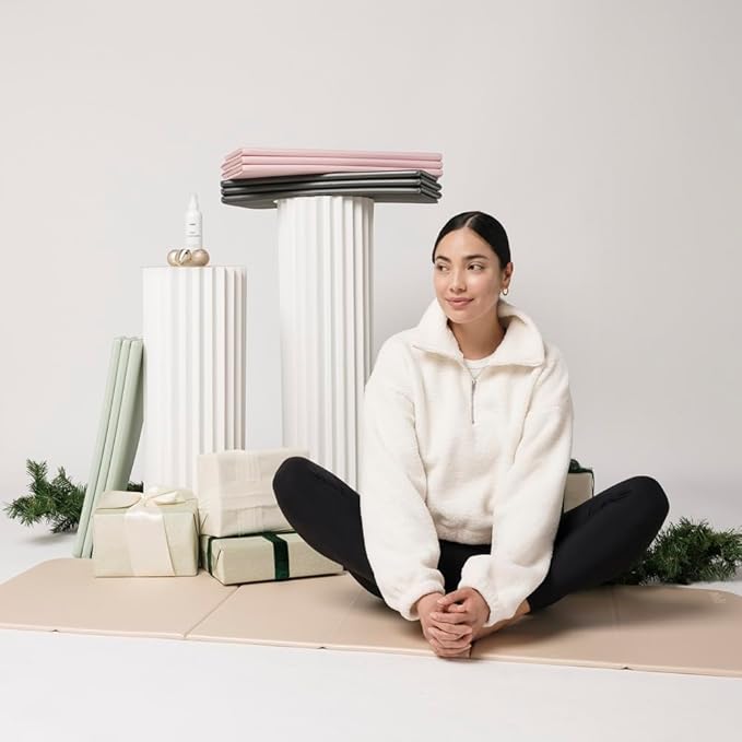 Foldable Multi-Purpose Fitness & Yoga/Pilates Mat, Workout Mat with Non-Slip Surface, Portable & Lightweight, For Studio or Home Use, As Seen on Shark Tank
