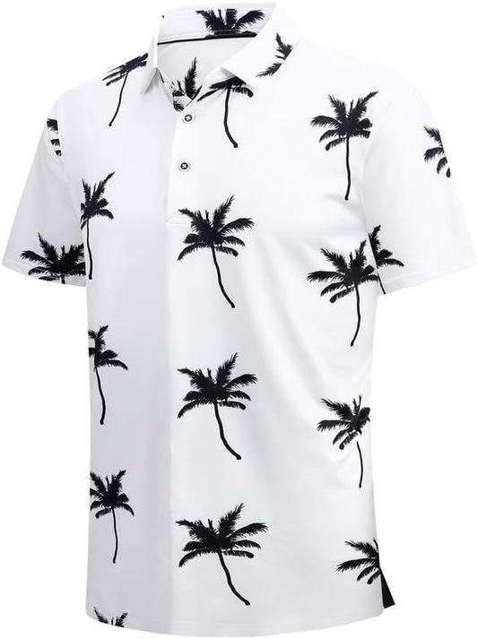 Damipow Premium Golf Shirts for Men Dry Fit Performance Polo Short Sleeve Collared Shirt