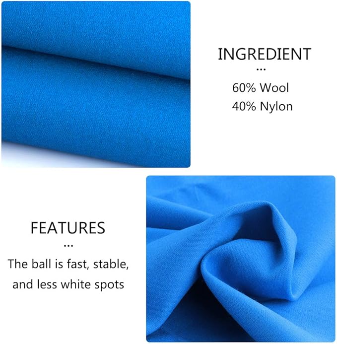 Boshen Worsted Blend Billiard Cloth Pool Table Felt Fast Speed for 7' 8' 9' Pool Table Pre Cut Bed & Rails