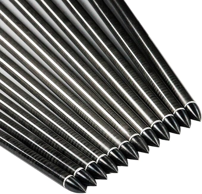 Linkboy Archery 30inch Carbon Arrows 300 340 Spine 0.003 Target Arrows Practice Recurve Compound Hunting Bow Longbow Pack of 12PCS