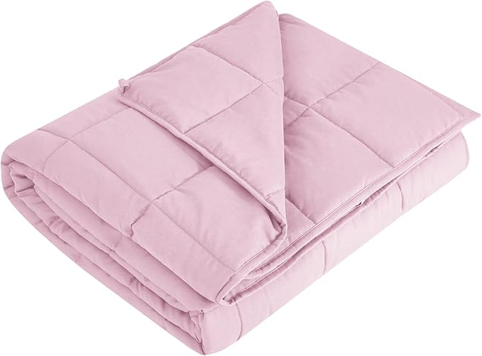 L'AGRATY Weighted Blanket - 60"x80" 20lbs Cooling Breathable Heavy Blanket Microfiber Material with Glass Beads Big Blanket for Adult All-season Summer Fall Winter Soft Thick Comfort Blanket