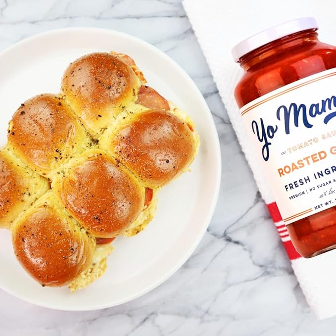 Yo Mama's Foods Keto Roasted Garlic Pasta Sauce - Pack of (1) - No Sugar Added, Low Carb, Low Sodium, Vegan+Gluten Free, Paleo Friendly, and Made with Fresh Non-GMO Tomatoes!