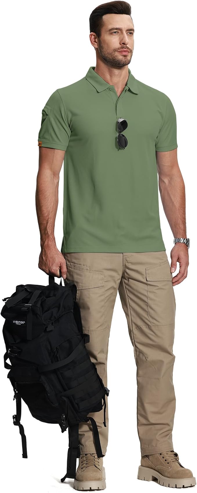 ZITY Mens 2 Pack Polo Shirts Short Sleeve Performance Sports Golf Shirt for Men Tactical Shirt