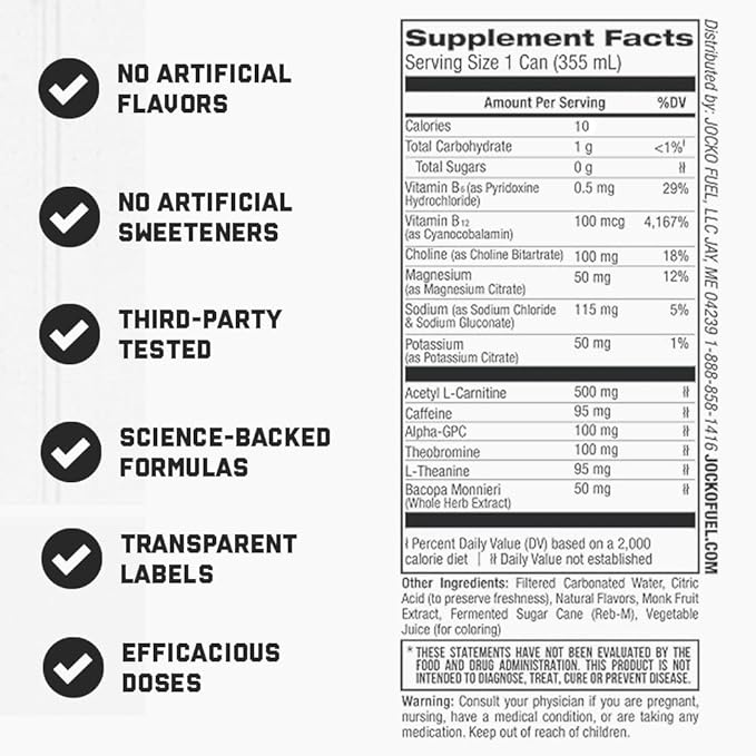 Jocko GO Energy Drink - Keto, Vitamin B12, Vitamin B6, Electrolytes, L Theanine, Magnesium- Energy Boost, Sugar Free Nootropic Monk Fruit Blend - 12 Pack (Pink Lemonade)