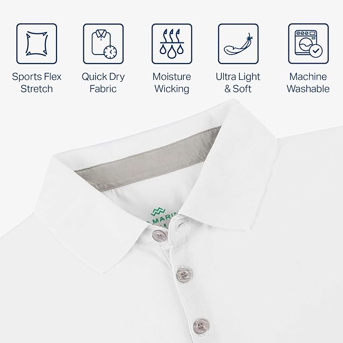 Mio Marino Golf Polo Shirts for Men - Dry Fit - Ultra-Thin Breathable Fabric