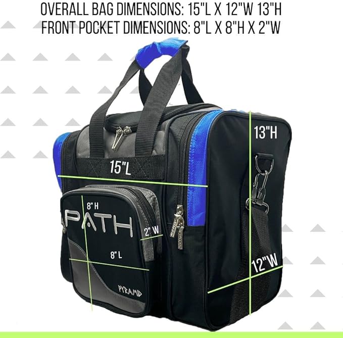 Pyramid Path Pro Deluxe Single Bowling Ball Tote - Holds One Ball, One Pair Shoes Up to Mens 15