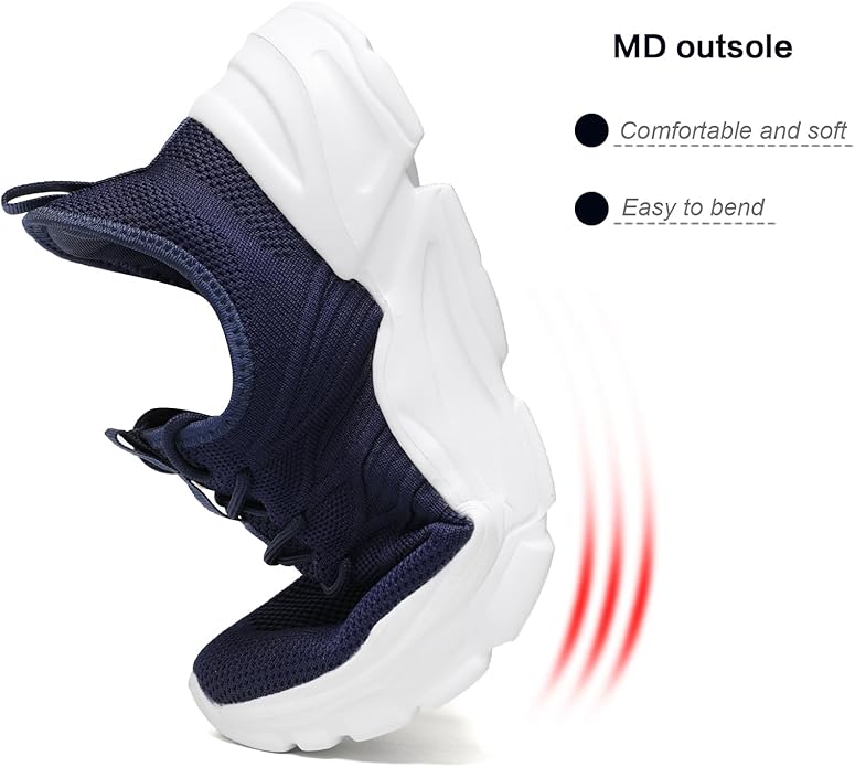 Mens Slip On Running Shoes Athletic Walking Trainers Lightweight Breathable Mesh Tennis Sneakers
