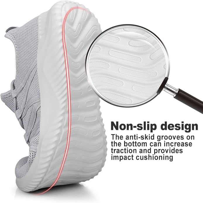 Feethit Mens Slip On Running Shoes Breathable Lightweight Comfortable Fashion Non Slip Sneakers for Men