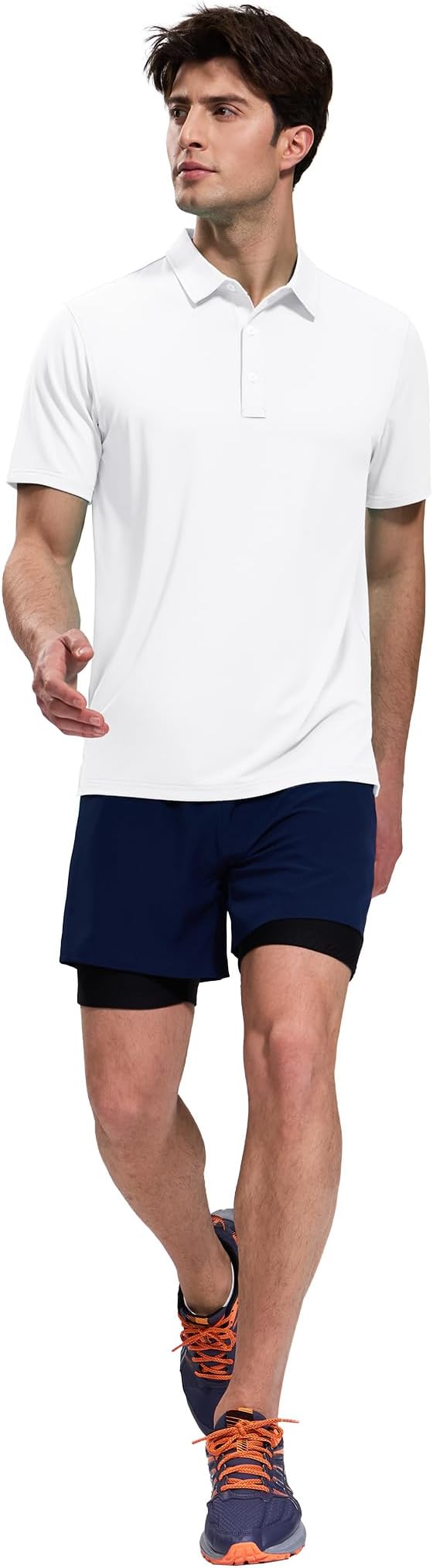 MIER Polo Shirts for Men Short Sleeve Dry Fit Performance Golf Tennis Active Collared Shirts, UPF 50+ Sun Protection