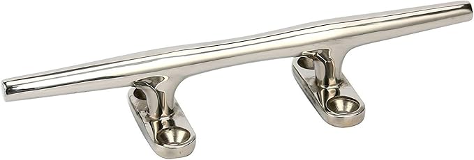 Amarine Made 4 Pack Stainless Steel Open Base Cleat-8 Inch Boat Cleats,Rope Cleat,Boat Dock Cleats - Ideal for Marine, Deck,Nautical Decor,Cabinet Pull/Towel Hook/Coat Hanger