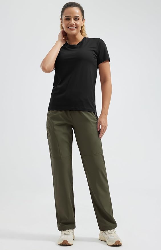 Libin Women's Hiking Pants Lightweight Quick Dry Cargo Pants Casual Safari Work Travel Clothes Petite/Regular/Tall