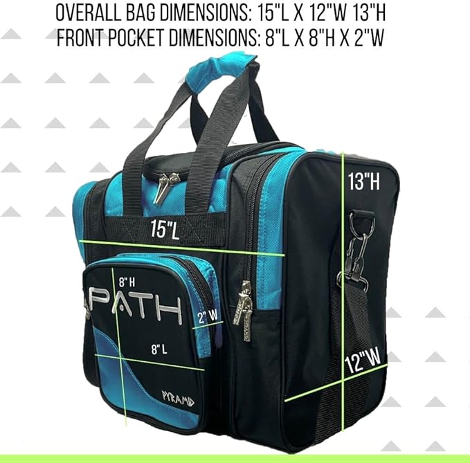 Pyramid Path Pro Deluxe Single Bowling Ball Tote - Holds One Ball, One Pair Shoes Up to Mens 15