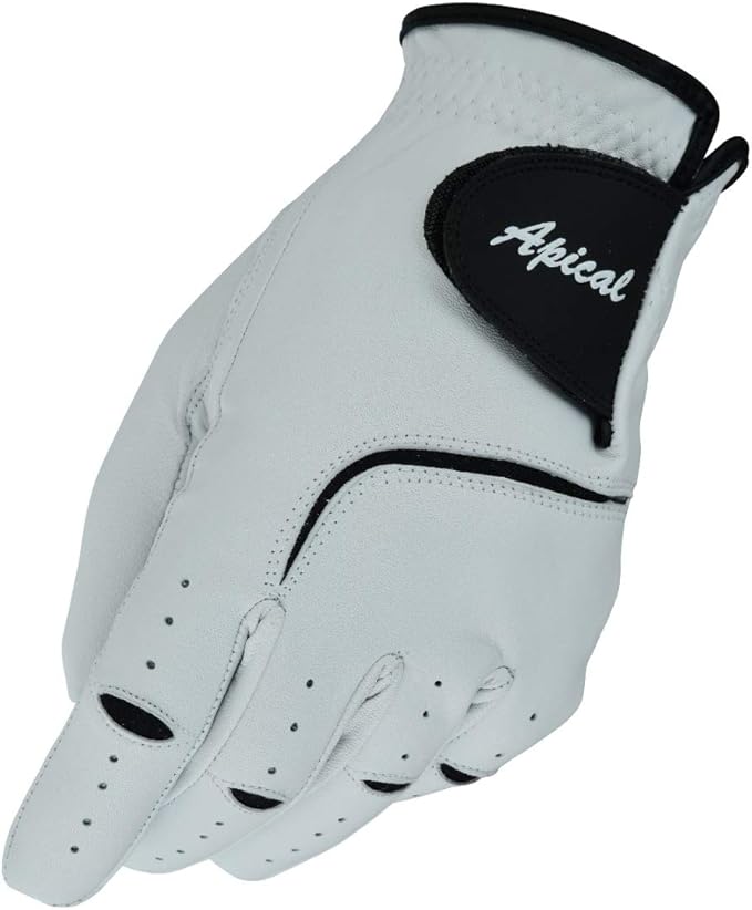 Apical Premium Leather Golf Glove Stable Grip Mens Golf Gloves Durable Value Pack (Pack of 3) Genuine Cabretta Leather Golf Gloves Men Left Hand (Regular Sizes)
