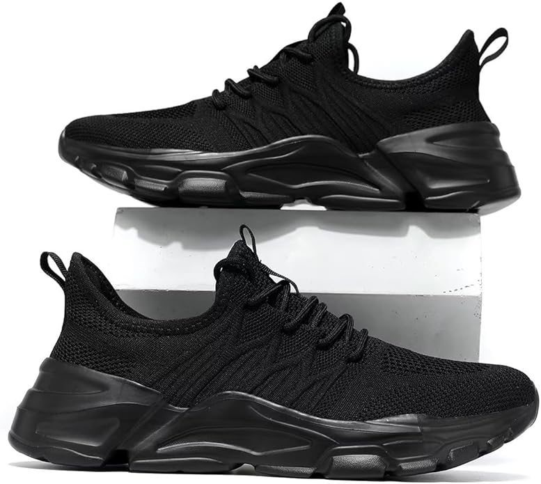 Mens Slip On Running Shoes Athletic Walking Trainers Lightweight Breathable Mesh Tennis Sneakers