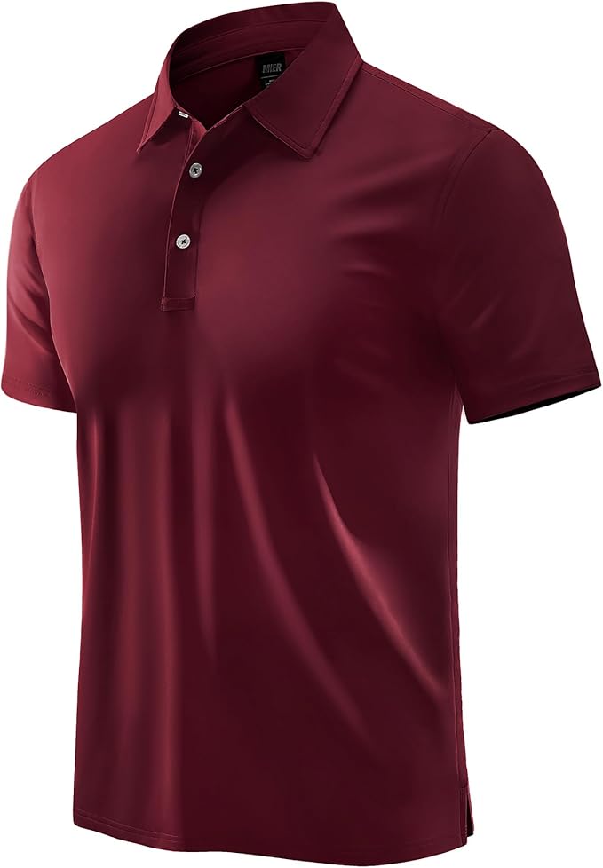 MIER Polo Shirts for Men Short Sleeve Dry Fit Performance Golf Tennis Active Collared Shirts, UPF 50+ Sun Protection