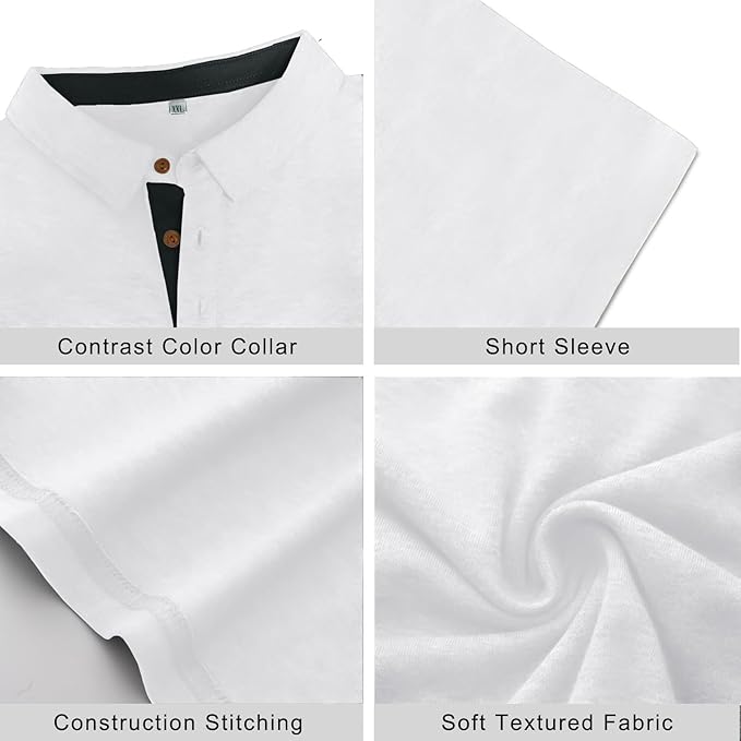 PEGENO Mens Polo Shirts Short Sleeve Casual Cotton Golf Shirts Performance Polo Shirts for Men