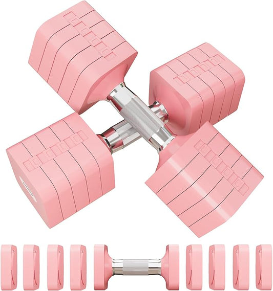 15LB 20LB 50LB Adjustable Dumbbell Set Free Weights Dumbbells Set for Women Men Hand Weights Sets Adjust Dumbbell Weight Sets for Home Gym Exercise Workout Strength Training Equipments